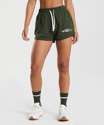 Dámské Šortky Gymshark Social Club Olivy Zelené | CZ 3955JPQ